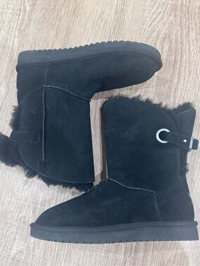 Koolaburra by UGG Black Suede Faux Fur Boots Sz 7